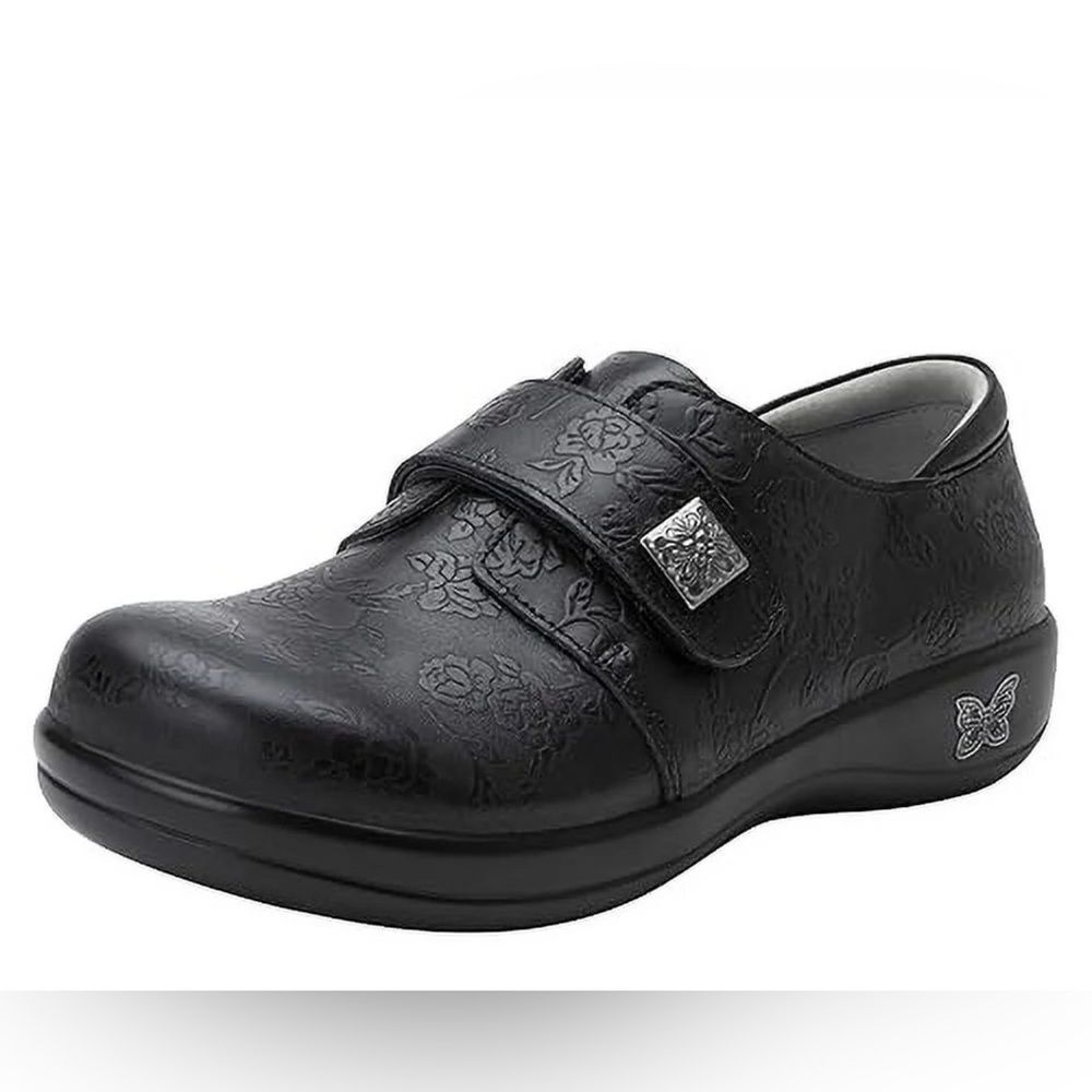 Alegria Black Joleen Class Act Tar Tooled Shoes Size 40